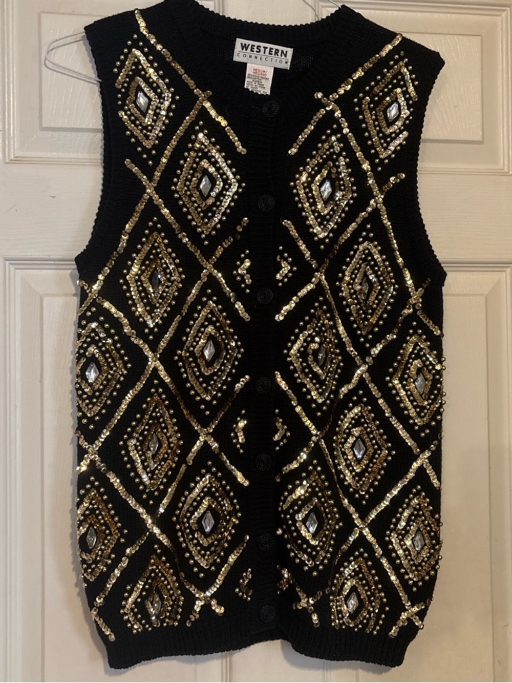 Western Connection Black Sequin Embellished Cardigan